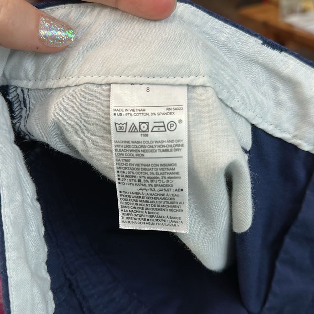 Old Navy Dark Blue Flat Front‎ Shorts size 8 EUC - Picture 4 of 4